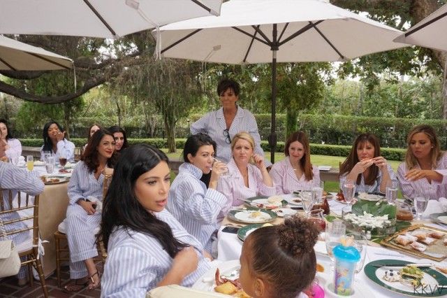 Outdoor brunch at Kim Kardashian's Troop Beverly Hills baby shower party (for Saint) 2015