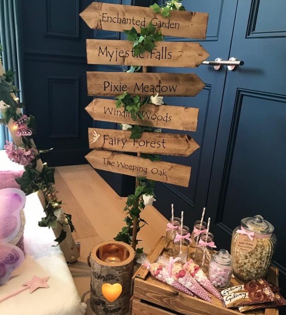 Celebrity Amanda Holden (Hollie's 8th Birthday) Sleepover Teepee Party - Forest Themed Sign